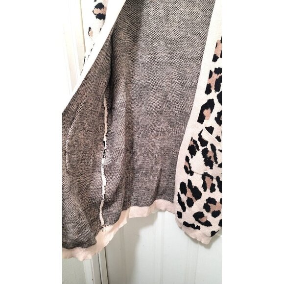 Jodifl Leopard Print Open Front Cardigan Sweater With Pockets - Picture 4 of 10